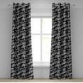 thumbnail image 1 of Ambesonne Horses Grommet Curtain, Mustang Herd Animals, 50" x 72", Charcoal Grey Grey Black, 1 of 6