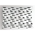thumbnail image 1 of Ambesonne Horses Pillow Sham, Doodle Equidae Pattern, 26" X 20", Black White, 1 of 2