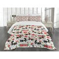 thumbnail image 1 of Ambesonne Horses Quilted Bedspread Set 3 Pcs, Abstract Floral Stallion, King Size, Multicolor, 1 of 5