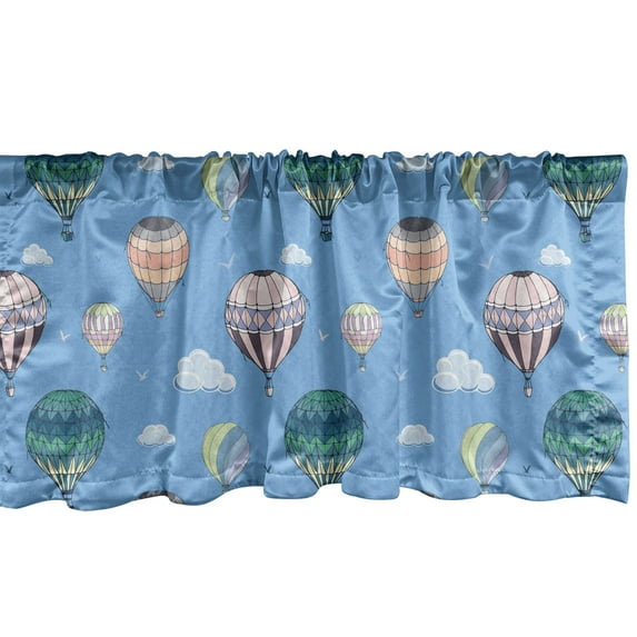 Ambesonne Hot Air Balloon Window Valance, Air Transport Art, 54" X 12", Multicolor