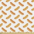 thumbnail image 1 of Ambesonne Hot Dog Fabric by the Yard Upholstery, Food Simple Doodle, 3 Yards, Orange Dark Peach, 1 of 4