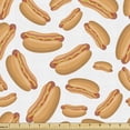 thumbnail image 1 of Ambesonne Hot Dog Fabric by the Yard Upholstery, Simplistic Sandwich Doodle, 5 Yards, Multicolor, 1 of 4