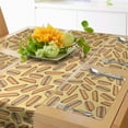 thumbnail image 1 of Ambesonne Hot Dog Table Runner & Placemats, Bread Sausage and Mustard, Placemat 4 pcs + Runner 16"x90", Mustard and Almond, 1 of 2