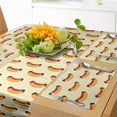 thumbnail image 1 of Ambesonne Hot Dog Table Runner & Placemats, Mustard and Ketchup Sausage, Placemat 4 pcs + Runner 14"x90", Cream Pale Orange, 1 of 2