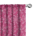 thumbnail image 1 of Ambesonne Hot Pink Curtains, Spring Flourish Bloom, Pair of 28"x95", Hot Pink White Purple, 1 of 5