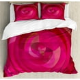 thumbnail image 1 of Ambesonne Hot Pink Duvet Cover Set, Abstract Swirls Shapes, 2-Calking, Hot Pink Magenta Pink, 1 of 7