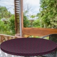 thumbnail image 1 of Ambesonne Hot Pink Fitted Round Tablecloth, Old Fashion Polka Dots, 40"- 44" Diameter, Black Hot Pink, 1 of 5