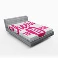 thumbnail image 1 of Ambesonne Hot Pink Fitted Sheet, Cheers to 70 Years, Full Size, Hot Pink and Black, 1 of 2