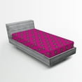 thumbnail image 1 of Ambesonne Hot Pink Fitted Sheet, Windmill Seem Flowers, Twin XL Size, Hot Pink Green and Blue, 1 of 3