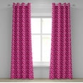 thumbnail image 1 of Ambesonne Hot Pink Grommet Curtain, Vintage Roses Love Dot, 50" x 72", Hot Pink Pale Pink White, 1 of 6