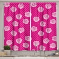 thumbnail image 1 of Ambesonne Hot Pink Kitchen Curtains, Vintage Roses Love Dot, 55"x45", Hot Pink Pale Pink White, 1 of 3