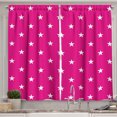 thumbnail image 1 of Ambesonne Hot Pink Kitchen Curtains, White Stars Girlish, 55"x39", Hot Pink White, 1 of 3