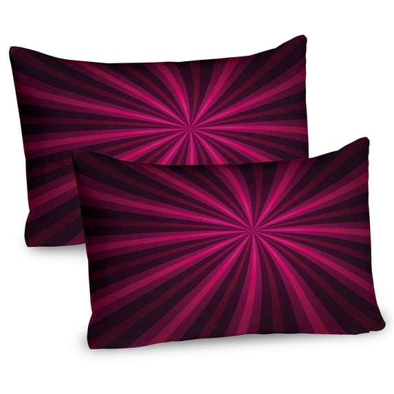 Ambesonne Hot Pink Pillow Sham 2 Pack, Starburst Futuristic, 30"x20", Pink Fuchsia Purple