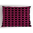 thumbnail image 1 of Ambesonne Hot Pink Pillow Sham, Symmetric Spots Retro, 36" X 20", Hot Pink Black, 1 of 2
