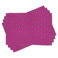 thumbnail image 1 of Ambesonne Hot Pink Place Mats Set of 4, Windmill Seem Flowers, Standard Size, Hot Pink Green and Blue, 1 of 6