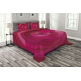 thumbnail image 1 of Ambesonne Hot Pink Quilted Bedspread Set 3 Pcs, Abstract Swirls Shapes, Queen Size, Hot Pink Magenta Pink, 1 of 3