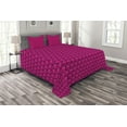 thumbnail image 1 of Ambesonne Hot Pink Quilted Bedspread Set 3 Pcs, Comb Pattern Hexagonal, King Size, Hot Pink Black, 1 of 3