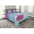 thumbnail image 1 of Ambesonne Hot Pink Quilted Bedspread Set 3 Pcs, Guitar Music Vibrant, Queen Size, Hot Pink Aqua, 1 of 3