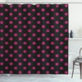 thumbnail image 1 of Ambesonne Hot Pink Shower Curtain, Old Fashion Polka Dots, 69"Wx75"L, Black Hot Pink, 1 of 3