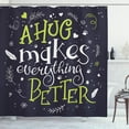 thumbnail image 1 of Ambesonne Hug Shower Curtain, Hug Makes Everything Better, 69"Wx75"L, Purple Grey Yellow Green, 1 of 3