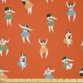 thumbnail image 1 of Ambesonne Hula Girl Fabric by the Yard Microfiber, Girls Playing Ukulele, 2 Yards, Vermilion and Apricot, 1 of 4