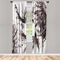 thumbnail image 1 of Ambesonne Hummingbird Curtains, Art Lily Flowers Birds, Pair of 28"x84", Warm Taupe, 1 of 2