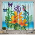 thumbnail image 1 of Ambesonne Hummingbird Kitchen Curtains, Tropical Plants Bird, 55"x36", Multicolor, 1 of 1