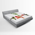 thumbnail image 1 of Ambesonne Hummingbirds Fitted Sheet, Hummingbird Nectar Sip, Queen Size, Red Black Green, 1 of 2