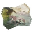 thumbnail image 1 of Ambesonne Hummingbirds Place Mats Set of 4, Fantasy Leaves Birds, Standard Size, Multicolor, 1 of 6