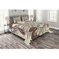 thumbnail image 1 of Ambesonne Hummingbirds Quilted Bedspread Set 3 Pcs, Bird Flowers Pattern, Queen Size, Ivory Brown, 1 of 3