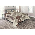 thumbnail image 1 of Ambesonne Hummingbirds Quilted Coverlet 3 Pcs, Bird Flowers Pattern, Queen Size, Ivory Brown, 1 of 2