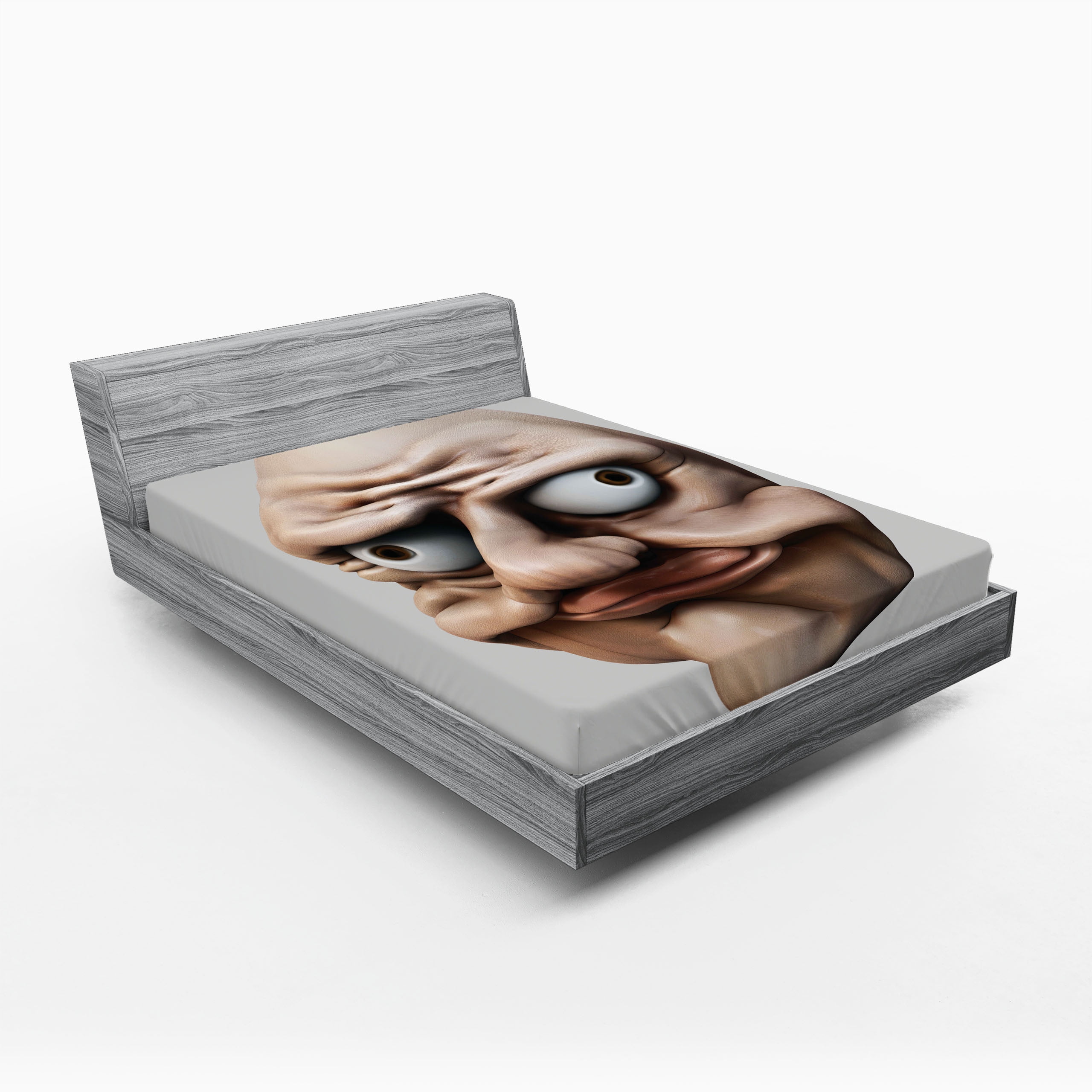 Ambesonne Humor Fitted Sheet, Grumpy Internet Troll, Full Size ...