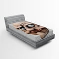 thumbnail image 1 of Ambesonne Humor Fitted Sheet, Grumpy Internet Troll, Twin Size, Eggshell and Tan, 1 of 3