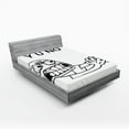 thumbnail image 1 of Ambesonne Humor Fitted Sheet, Hipster Mascot Meme, Queen Size, Black and White, 1 of 2