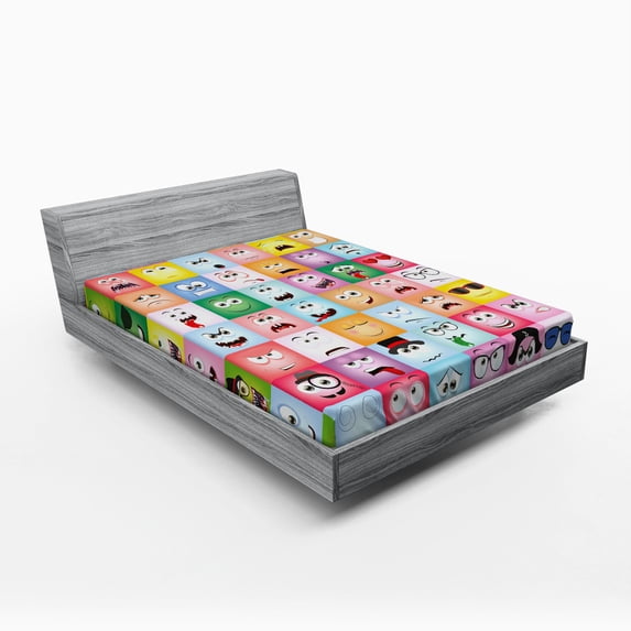 Ambesonne Humor Fitted Sheet, Internet Cartoon Meme, Full Size, Multicolor