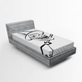 thumbnail image 1 of Ambesonne Humor Fitted Sheet, Spooky Halloween, Twin Size, Black and White, 1 of 2