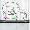 thumbnail image 1 of Ambesonne Humor Kitchen Curtains, Thoughtful Meme Coffee, 55"x39", Black and White, 1 of 2