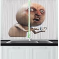 thumbnail image 1 of Ambesonne Humor Kitchen Curtains, Why You No Sleepy Meme, 55"x45", Tan, 1 of 1