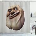 thumbnail image 1 of Ambesonne Humor Shower Curtain, Awkward Meme Ugly Face, 69"Wx84"L, Pearl and Tan, 1 of 3