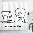thumbnail image 1 of Ambesonne Humor Shower Curtain, Fun Comics Meme Face, 69"Wx84"L, Black and White, 1 of 5