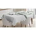thumbnail image 1 of Ambesonne Humor Tablecloth Rectangular Table Cover, Spooky Halloween, 52"x70", Black and White, 1 of 4