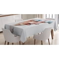 thumbnail image 1 of Ambesonne Humor Tablecloth Rectangular Table Cover, Stupid Derp Human Comics, 60"x84", Peach and Blue, 1 of 4
