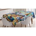 thumbnail image 1 of Ambesonne Humorous Tablecloth Rectangular Table Cover, Funny Chaos Bath Animals, 52"x70", Sea Green Blue and Mustard, 1 of 3