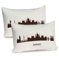 thumbnail image 1 of Ambesonne Hungary Pillow Sham 2 Pack, Silhouette of Budapest City, 30"x20", Seal Brown and Ivory, 1 of 3