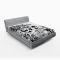 thumbnail image 1 of Ambesonne Hunting Fitted Sheet, Dogs in Forest, Queen Size, Black White, 1 of 2