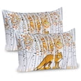 thumbnail image 1 of Ambesonne Hunting Pillow Sham 2 Pack, Fox Autumn Forest, 30"x20", Orange White Black, 1 of 3
