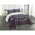 thumbnail image 1 of Ambesonne Hunting Quilted Bedspread Set 3 Pcs, Grunge Emblem, Queen Size, Brown Blue White, 1 of 5