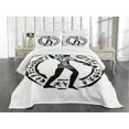 thumbnail image 1 of Ambesonne Hunting Quilted Bedspread Set 3 Pcs, Man Lance, Queen Size, Black White, 1 of 5