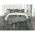 thumbnail image 1 of Ambesonne Hunting Quilted Bedspread Set 3 Pcs, Old Cottage Door, Queen Size, Multicolor, 1 of 5