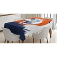 thumbnail image 1 of Ambesonne Hunting Tablecloth Rectangular Table Cover, Cocker Dog and Ducks, 60"x90", Dark Blue Orange White, 1 of 4